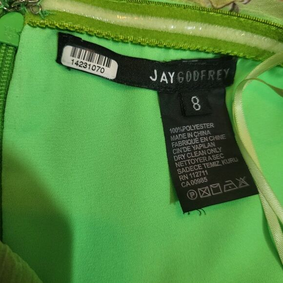 JAY GODFREY Lydia Romper Size 8 Floral Kelly Green Strapless Feminine Shorts - Picture 6 of 10